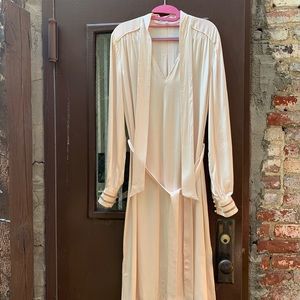 Reiss Ivory Long Sleeve Midi Dress